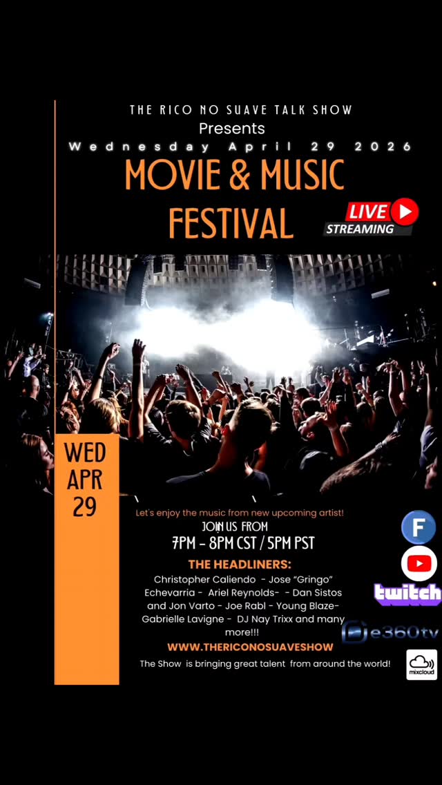 Its time for the movie and music festival tonight at 7pm cst and 5pm pst on the show! Get ready to listen wand watch great trailers and music of either upcoming or already out! Tune in! Spread the word! 

Link in my bio to watch the show! 

#musiclover #movie #composer #filmmaking