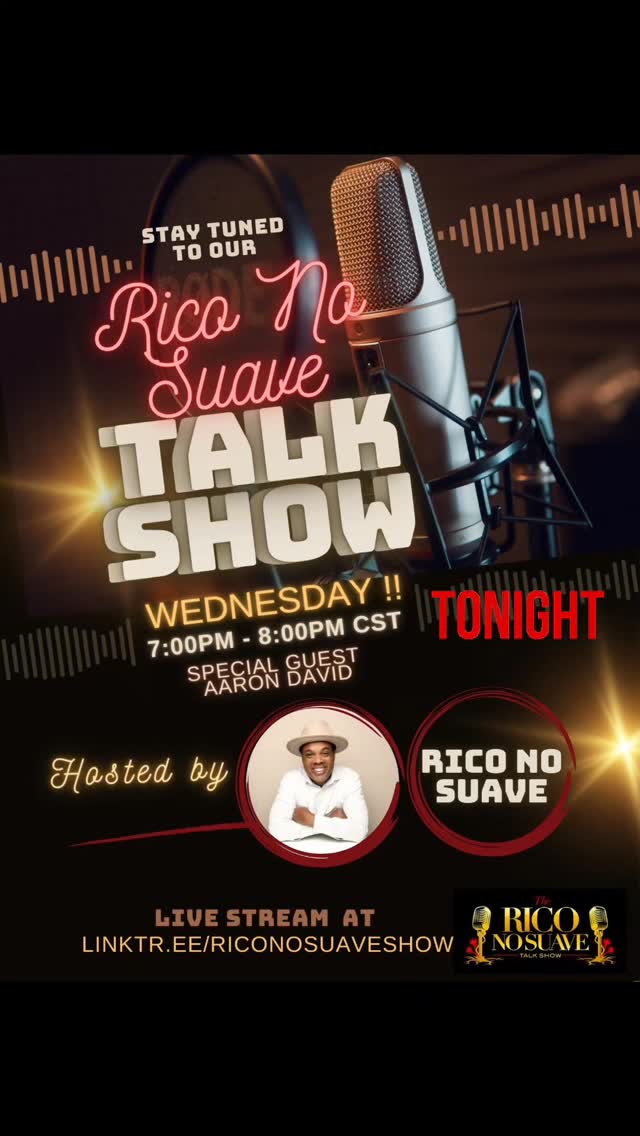 Oye mi Gente! Coming up at 7pm cst/5pm pst, The Rico No Suave Show will be live and I want you all to tune into the show because we are going to have some fun with Actor Aaron David from movie "Desperate and Transit". We will be going to have a great time! Daleee

Tune into the show tonight by clicking on the link in our bio 

#movieclips #talkshow #Interview #talkshowhost
