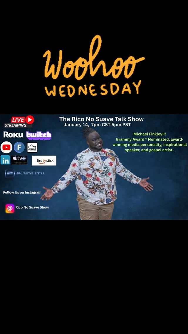 Get ready because we are back! Tune in! 

***Guest Alert January 14 ***

Michael D. Finkley is a Grammy®-nominated gospel artist whose musical journey began at just eight years old, singing in his grandfather’s church in Mullins, South Carolina. Surrounded by a legacy of faith and music, Finkley quickly discovered his calling—to use his voice as a vessel of healing, encouragement, and worship. From those early church pews to global stages, his mission has remained the same: to glorify God and uplift others through the power of gospel music.

Finkley made his official musical debut with the inspiring single “Biggest Dream Come True,” a moving anthem that reflects his personal journey of perseverance and divine purpose. He followed this success with “Smile,” a joyful track inspired by Proverbs 17:22, reminding listeners of the strength and restoration found in a cheerful heart.

In 2024, Finkley earned a Grammy® nomination for his contribution to Antonio Vergara’s album The Fury, nominated for Best Contemporary Blues Album. This career milestone affirmed his unique voice and impact as a cross-genre artist who remains deeply rooted in gospel.

Later this year, Finkley will release his next highly anticipated single, “Shoulda Been Me”—a powerful, soul-searching reflection on grace, sacrifice, and redemption. The song offers a deeper glimpse into the themes of his upcoming full-length gospel album, which is set to release in 2026. This debut album will be a heartfelt collection of worship, testimony, and hope—honoring his spiritual journey and inspiring believers around the world.

Finkley continues to blend faith, authenticity, and powerful storytelling in every note he sings. With each new release, he proves that when a calling is rooted in purpose, it has the power to reach hearts, change lives, and glorify God on a global scale.

Contact his agent to know more

Instagram @allmypromotions1

Watch live with options by clicking on the link in our bio

#gospelsinger #gospelmusic #gospelartist #gospelsingers #gospel gospelsong christianmusic gospelmusicians gospelrap