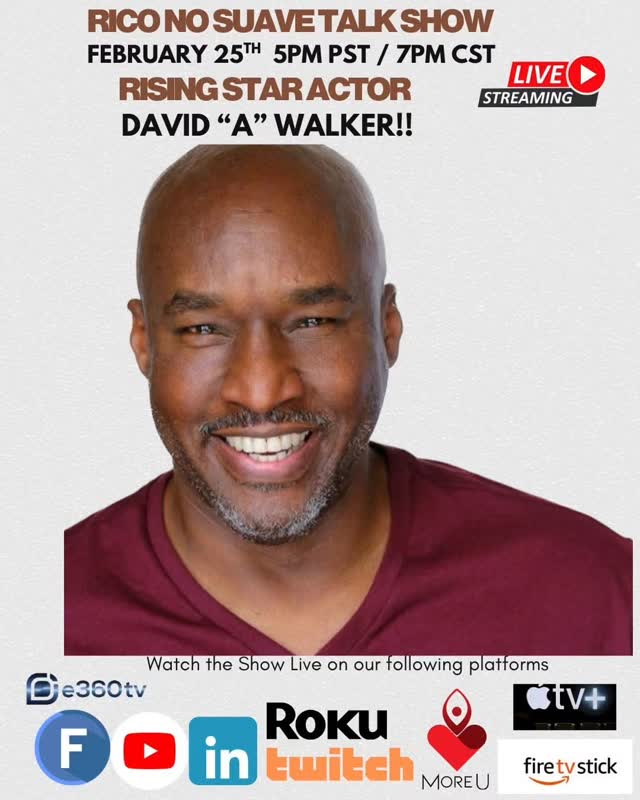 We are back this Wednesday so get ready for another great interview 7pm cst and 5pm pst!

***Guest Alert February 25 ***

David A. Walker is an accomplished actor whose work spans television, film, and stage. A
Chicago native, David first discovered his passion for acting in high school, where he began 
honing his craft and laying the foundation for a lifelong journey in performance.

After rediscovering his love for the stage in 2008 through powerful illustrated sermons at his church,
David fully committed himself to the art of storytelling, quickly gaining recognition for his authenticity, presence, and versatility as an actor.

David’s career highlights include his television appearances on NBC’s hit drama Chicago P.D.
and MGM+’s adaptation of The Emperor of Ocean Park, where he had the privilege of sharing the screen with Academy Award–winning actor Forest Whitaker. On the film side, David worked alongside legendary actor Leon in The Rhythm and the Blues, a performance that further established his range and dedication to character-driven storytelling.

Follow David @iam_davidawalker 

Watch live with options by clicking on the link in our bio

#actor #model #love #film