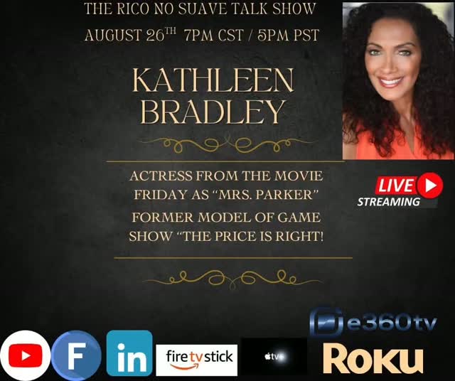 This Wednesday 7pm cst and 5pm pst its time to tune in for another great celebrity interview! From the Movie Friday and also model from The Price is Right Kathleen Bradley! Dalee!

****Guest Alert August 26 ***

Intelligent, beautiful, and talented are the words that are frequently used when describing glamorous Actress/Singer/Supermodel Kathleen Bradley who made history as the first African American Model to join ranks with "Barker's Beauties" in the fall of 1990, on the "The Price Is Right" for ten years.

Kathleen traveled around the world, performing for Kings and Queens and dignitaries. After a short break, she found herself back on stage as a member of the MCA Butterfly recording artist group Destination. The remake of Curtis Mayfield’s Move On Up put this sensational group at the top of the Billboard charts. While with Destination, Kathleen performed at the world-famous Copa Cabana, Merv Griffin Show, and the Johnny Carson Tonight Show.

She portrayed one of the most memorable characters in the cult-classic film, “Friday,” as Mrs. Parker, the sexy next-door neighbor to (executive producer/writer/actor) Ice Cube and mega-star Chris Tucker.

Follow Kathleen @kathleenbradley_mrsparker

Watch live with options by clicking on the link in our bio

#Publicspeaks #FridayMovie #talkshow #Actress #priceisright