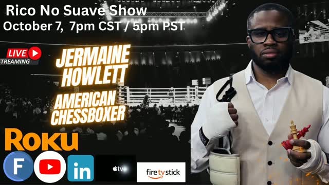 Oye mi gente! We are back and ready to give you a great time on the show this Wednesday at 7pm CST and 5pm PST! Did you know that there is a sport called Chess Boxing, neither did I so we are going to introduce you to the sport on this coming interview with ChessBoxer Jermain Howlett from Chicago! Daleee! 

***Guest Alert October 7 ***

Jermaine Howlett is an undefeated professional boxer, competitive chess player, and American chessboxer from Chicago whose journey combines the physical demands of combat sports with the strategy and discipline of chess.

As a professional boxer, Howlett has built an undefeated 9–0 record with 8 knockouts. His boxing journey is rooted in Chicago, where he also became the 2017 light heavyweight Chicago Golden Gloves champion before making the transition into the professional ranks. Competing as an independent, self-managed fighter, he has continued building his career while pursuing opportunities both inside and outside the ring.

Howlett discovered chessboxing in 2017, a sport that alternates rounds of competitive chess with rounds of boxing. After connecting with the Matt Thomas, the head of the American chessboxing community, he eventually earned the opportunity to represent the United States internationally. In 2025, he served as captain of Team USA at the World Chessboxing Championships in Belgrade, Serbia.

Beyond competing, Howlett is working to help grow chessboxing in Chicago through the Chicago ChessBoxing Academy, introducing athletes and young people to a sport that demands intelligence, composure, physical conditioning, and the ability to transition instantly between strategic thinking and combat.

With an undefeated professional boxing career, international chessboxing experience, and a passion for both the mental and physical sides of competition, Howlett represents a rare intersection of fighter and strategist—pursuing excellence on the chessboard and in the boxing ring.

Follow Jermaine @jermaine_howlett152

Watch the show with a list of options by clicking on the link in my bio 

#ChessBoxer #talkshow #boxing