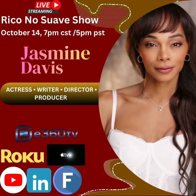 Mi gente! We are ready and hyped for the show this Wednesday at 7pm cst and 5pm pst as we have the talented Jasmine Davis on the Show! Dalee! 

****Guest Alert October 14***

Jasmine Davis is an actress, writer, director, and producer who creates the stories she wants to see. Born inChicago and now based in California, she blends on-screen experience, business instinct, and a sociologist’s curiosity about people into everything she makes.

Jasmine began her career in front of the camera, with a credit on a nationally broadcast television drama. Today, she also works behind it. Her newest films, Killer Revenge and Online Dating, are out now. On Killer Revenge, she served as writer and director and stars as Jade. Both films explore the dark side of modern romance, trust, and power.

She has more projects in development in the same world, including Deadly DM’s, a feature thriller now in script form; Swipe Right, a TV mini-series; and Online Dating 2: Swipe Right, a short film. On each, Jasmine serves as writer and director while also acting.

Coming next is a project close to her heart. The Adventures of Zachary Beans, premiering October 23, 2026, is a children’s YouTube series she created, featuring nursery-rhyme episodes starring an animated miniature poodle, named in honor of her late dog, Zach. Made for children ages two to five, each episode pairs early learning, like colors, shapes, counting, and the alphabet, with real-life lessons like bravery, kindness, and making new friends.

Follow Jasmine @ThejasmineDavis

Watch live with options by clicking on the link in our bio

#Executiveproducer #talkshow #writer #actress